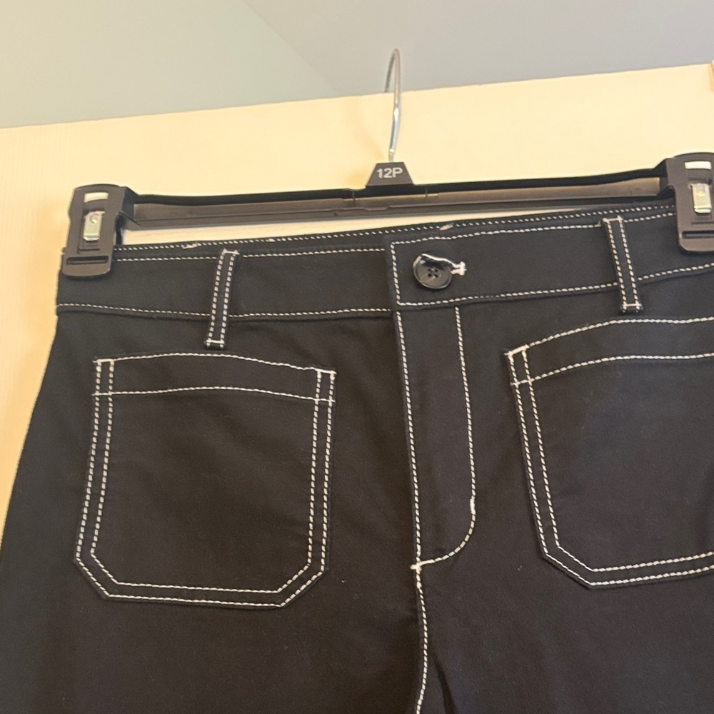 LOFT Black Pants with Contrast Stitching - Picture 2 of 4